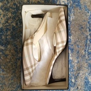 Burberry mules with 3" heel